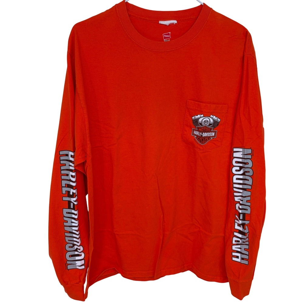 Harley Davidson Motorcycles Long Sleeve T Shirt Lg Fairfield OH 30th Anniversary